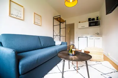 Coin salon dans l'établissement Studio near Bois de Vincennes