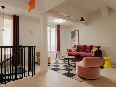Coin salon dans l'établissement Edgar Suites - Lemercier
