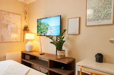 Télévision ou salle de divertissement dans l'établissement Charming Batignolles Studio