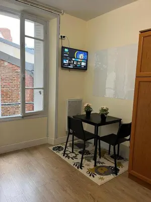 Télévision ou salle de divertissement dans l'établissement spacieux appartement Paris Gambetta