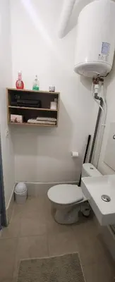 Salle de bains dans l'établissement spacieux appartement Paris Gambetta
