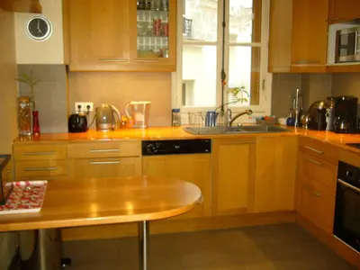 Cuisine ou kitchenette dans l'établissement Grand appartement entre Bastille et le Marais