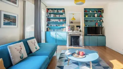 Coin salon dans l'établissement Grand appartement entre Bastille et le Marais