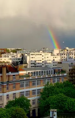 Vue générale sur Paris ou vue de la ville depuis le séjour chez l'habitant