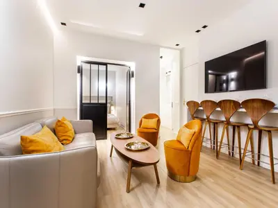 Coin salon dans l'établissement Magnificent apartment - 2BR 4P - bourse