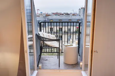 Balcon ou terrasse dans l'établissement Jonquille - Duplex 2 chambres à Jardin des Plantes