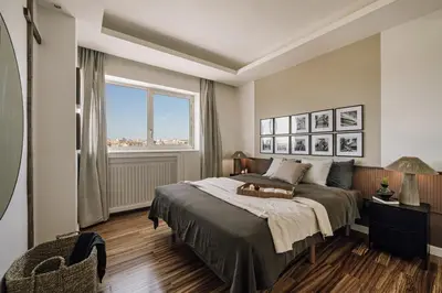 Un ou plusieurs lits dans un hébergement de l'établissement Tular - 2 chambres et terrasse à Tour Eiffel