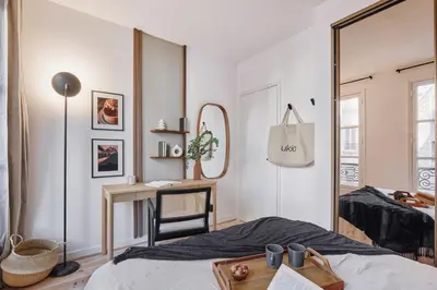 Un ou plusieurs lits dans un hébergement de l'établissement Naura - 1 chambre à Notre Dame des Champs
