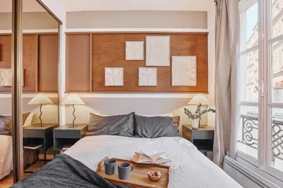 Un ou plusieurs lits dans un hébergement de l'établissement Naura - 1 chambre à Notre Dame des Champs