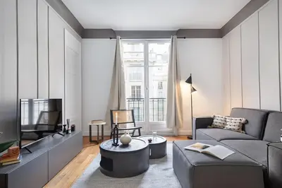 Coin salon dans l'établissement Giverny - 2 chambres à Neuilly-sur-Seine