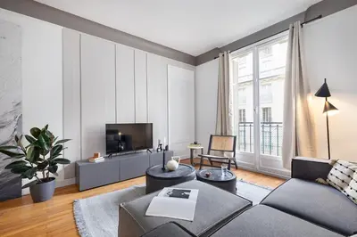 Coin salon dans l'établissement Giverny - 2 chambres à Neuilly-sur-Seine