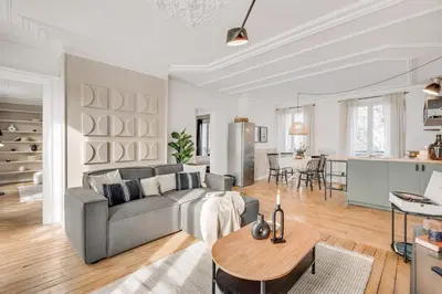 Coin salon dans l'établissement Fontanelle - 2 chambres à Batignolles