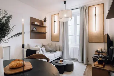 Coin salon dans l'établissement Louis - 1 chambre à Bastille