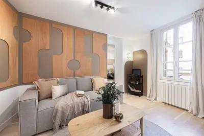 Coin salon dans l'établissement Teras - 1 chambre à Saint Victor