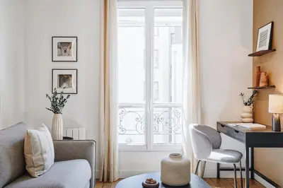 Coin salon dans l'établissement Pales - 1 chambre à Vaugirard