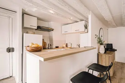 Cuisine ou kitchenette dans l'établissement Quetzal - 1 chambre à Archives (3 Arr.)