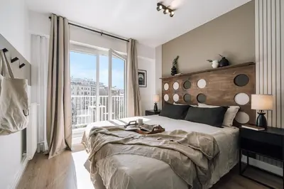 Un ou plusieurs lits dans un hébergement de l'établissement Anadolu - 1 chambre et balcon à Tour Eiffel