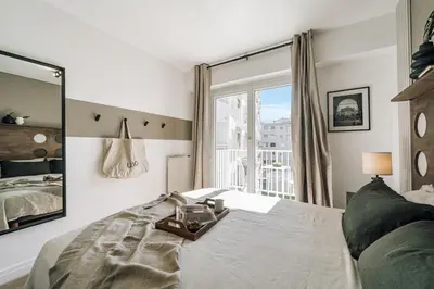 Un ou plusieurs lits dans un hébergement de l'établissement Anadolu - 1 chambre et balcon à Tour Eiffel