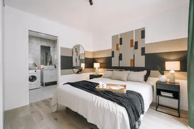 Un ou plusieurs lits dans un hébergement de l'établissement Bastille - 1 chambre et terrasse à Pere-Lachaise