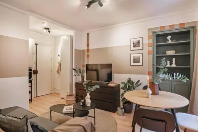 Coin salon dans l'établissement Dane - 1 chambre à Ternes