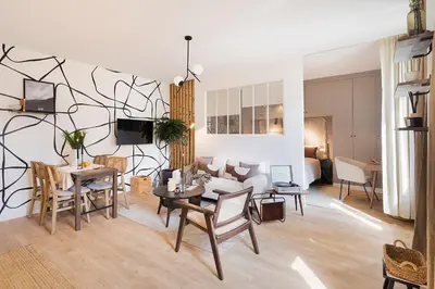 Télévision ou salle de divertissement dans l'établissement Erill - Studio à Montparnasse