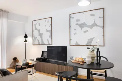 Coin salon dans l'établissement Vincennes - 1 chambre et balcon à Bastille