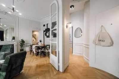 Coin salon dans l'établissement Stirling - 2 chambres à Porte Dauphine