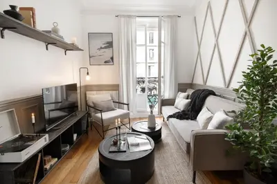 Coin salon dans l'établissement Arlaud - 2 chambres et balcon à Jardin des Plantes