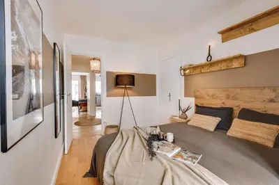 Coin salon dans l'établissement Orhy - 2 chambres et terrasse à Porte Dauphine