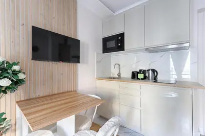 Cuisine ou kitchenette dans l'établissement Appartement de Charme proche de la Tour Eiffel