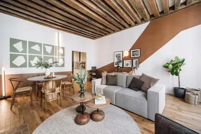 Coin salon dans l'établissement Cadde - 1 chambre à Halles