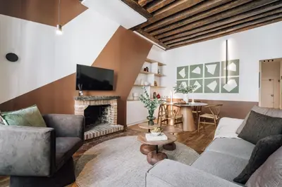 Coin salon dans l'établissement Cadde - 1 chambre à Halles