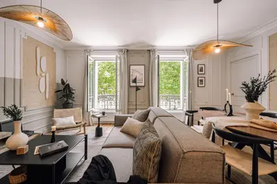 Coin salon dans l'établissement Soona - 3 chambres à Invalides (7 Arr.)