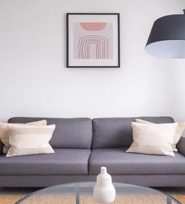 Coin salon dans l'établissement Beautiful Flat in Levallois