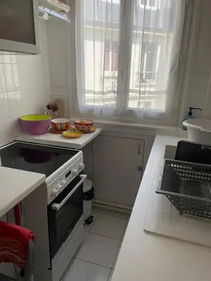 Cuisine ou kitchenette dans l'établissement Appartement typique parisien Paris 15