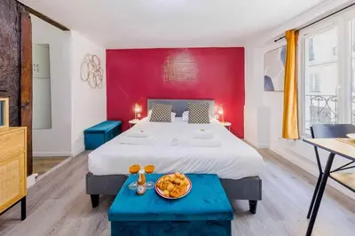Un ou plusieurs lits dans un hébergement de l'établissement Charming studio - 2P - Luxembourg