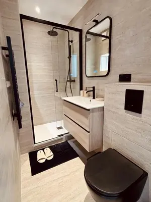 Salle de bains dans l'établissement Le Penthouse Bourdonnais L
