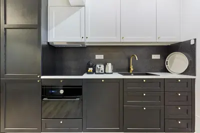 Cuisine ou kitchenette dans l'établissement Élégant 1 chambre climatisé Tour Eiffel à pied
