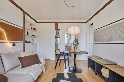 Coin salon dans l'établissement Etnia - 1 chambre à Jardin des Plantes