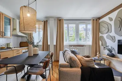 Coin salon dans l'établissement Haria - 1 chambre à Pasteur