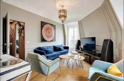 Télévision ou salle de divertissement dans l'établissement Appartement chic avec vue - Montorgueil