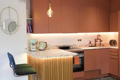 Cuisine ou kitchenette dans l'établissement Appartement cosy au cœur du Marais