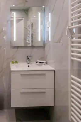 Salle de bains dans l'établissement Appartement Lumineux dans le Haut Marais