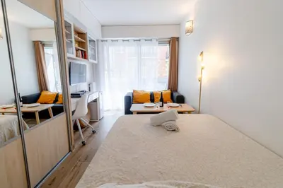 Un ou plusieurs lits dans un hébergement de l'établissement Tour Eiffel - Studio balcon - Paris 16e - Calme