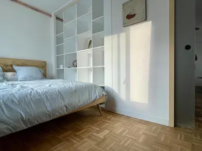 Un ou plusieurs lits dans un hébergement de l'établissement ROMANTIC and ZEN flat in Paris BUTTE AUX CAILLES