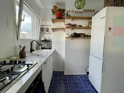 Cuisine ou kitchenette dans l'établissement ROMANTIC and ZEN flat in Paris BUTTE AUX CAILLES
