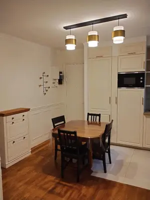 Cuisine ou kitchenette dans l'établissement Charming apartment Paris