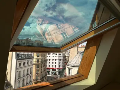 Vue générale sur Paris ou vue de la ville depuis l'appartement