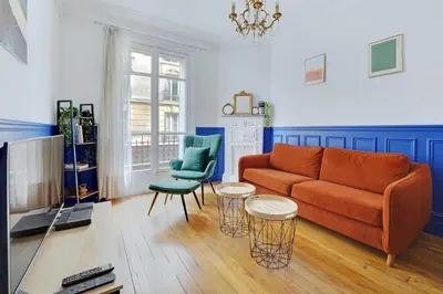 Coin salon dans l'établissement Elegant Apartment 1BR 4P – Paris 15 Montparnasse
