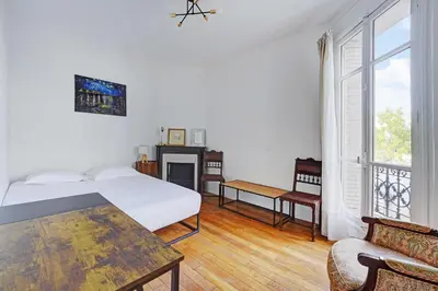 Un ou plusieurs lits dans un hébergement de l'établissement Elegant Apartment 1BR 4P – Paris 15 Montparnasse